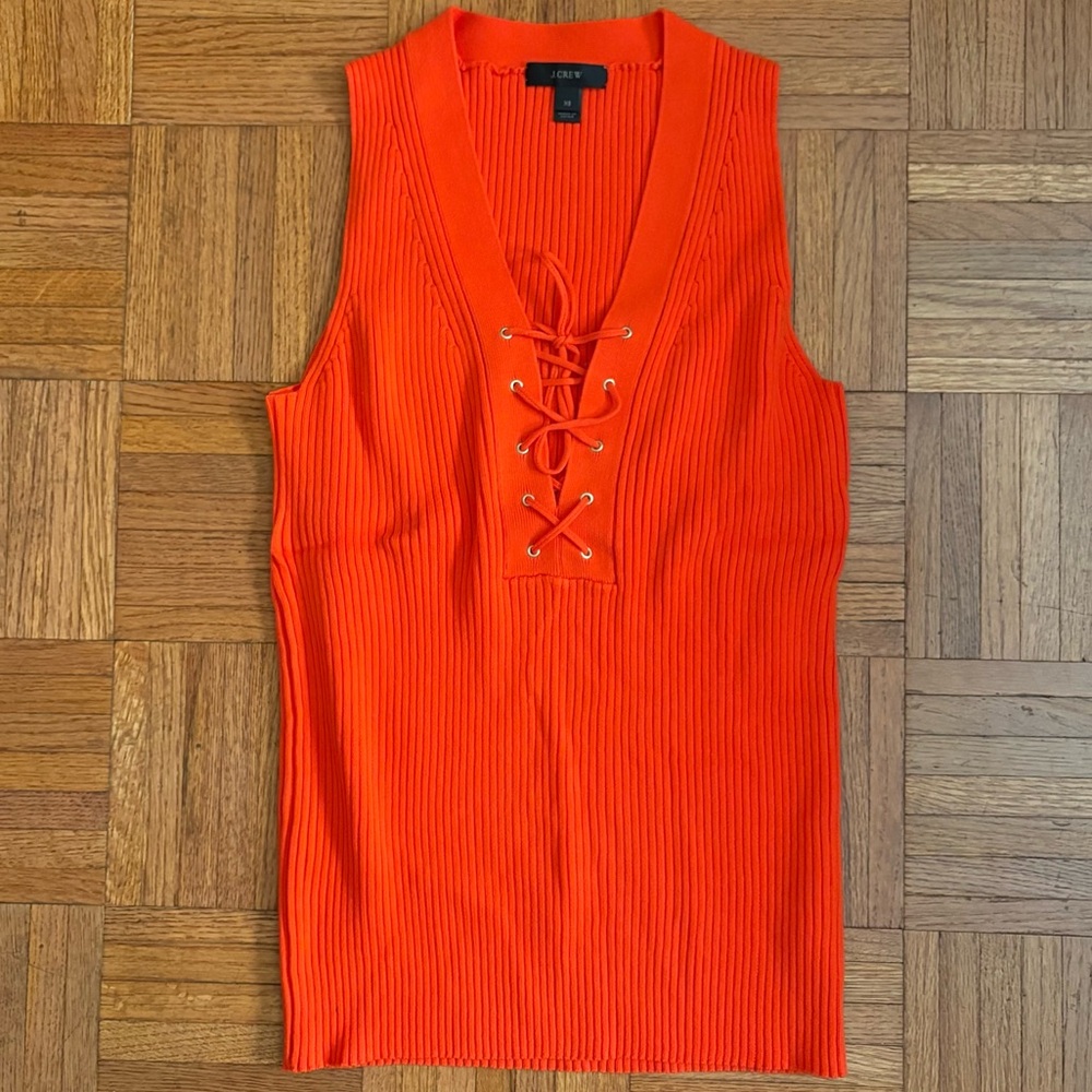 J. Crew Ribbed Lace-Up Sweater Tank